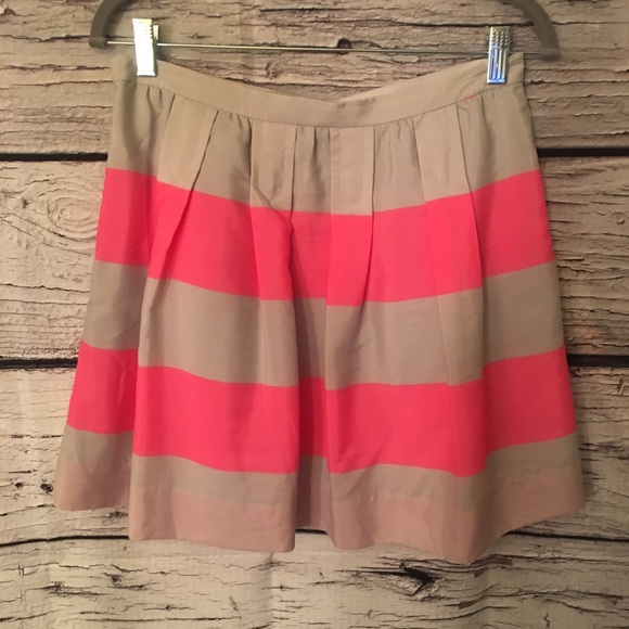 J. Crew Pink & Gray Striped Skirt w/Pockets! size4 - Picture 3 of 4